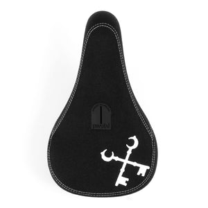 Cryptic Emblem Slim Combo BMX Seat - Black / White