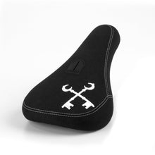 Cryptic Emblem Slim Combo BMX Seat - Black / White